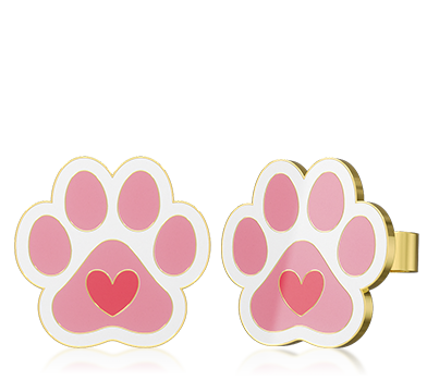 Custom Enamel Paw Earring