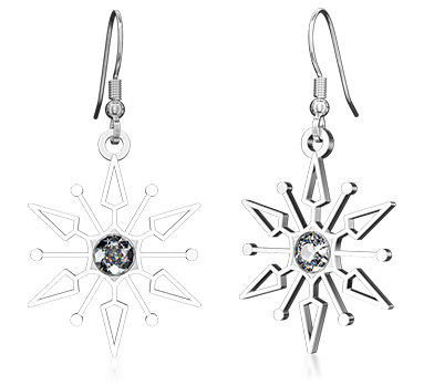Custom Snowflake Rhinestone Earrings