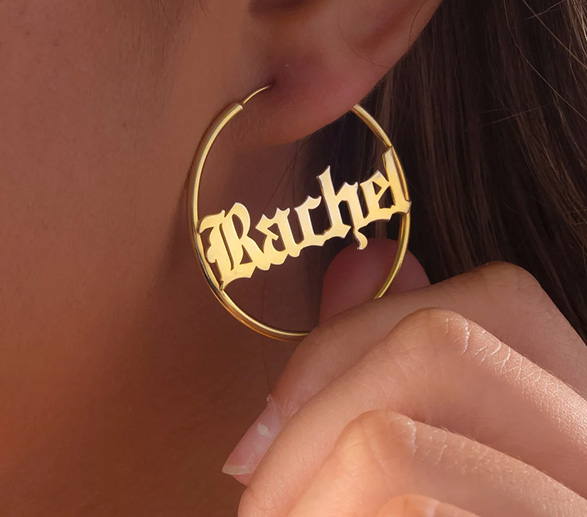 Cutout Name Earrings